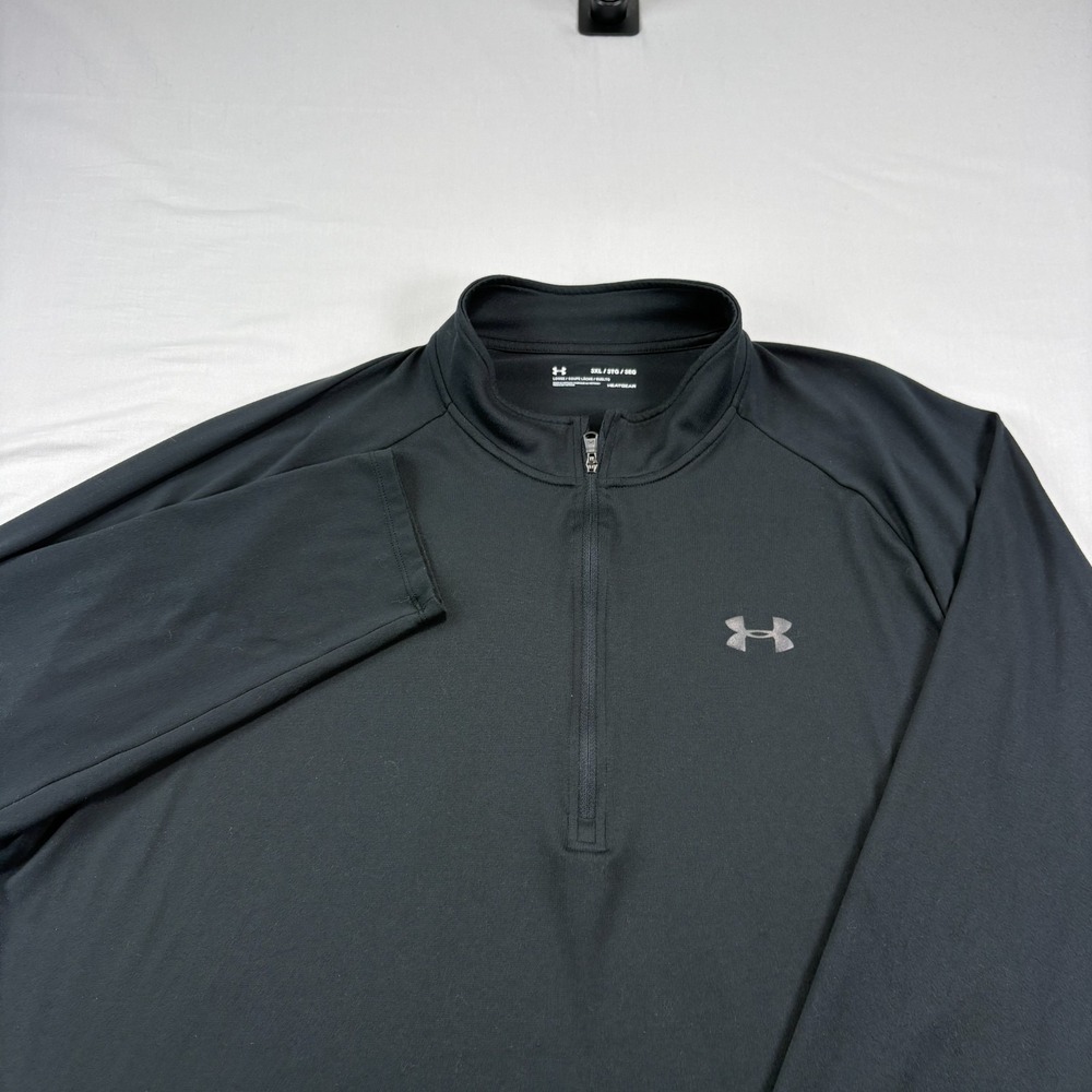 Under Armour Shirt‎ Mens 3XL Black 1/4 Zip Pullover Golf Heatgear Lightweight